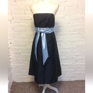 Jenny Yoo strapless fit and flare party dress blue size 8